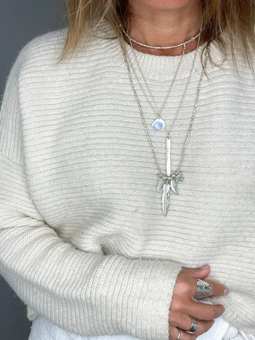 instant 2 layer sterling silver necklace stack for jewellery layered look. with small sterling silver organic shape disc pendant. Handmade in Sydney australia