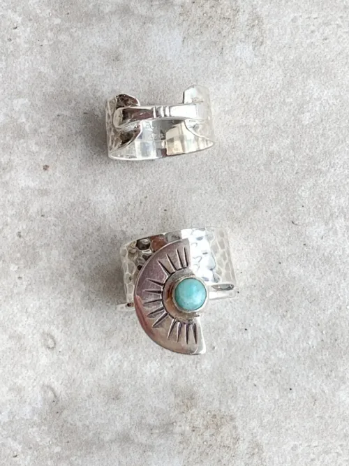 sterling silver wide band ring. Great for stacking. Ocean safe