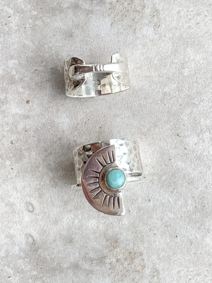 sterling silver wide band ring. Great for stacking. Ocean safe