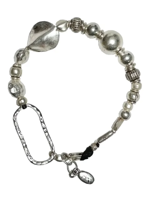 chunky pure silver bracelet - perfect for bracelet stack - women's bracelet - ocean safe