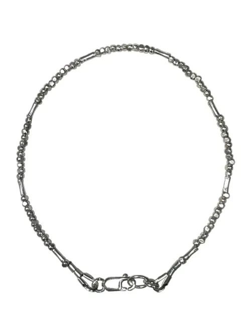 minimal dainty style pure silver bracelet. bamboo and nugget texture. sterling silver jewellery