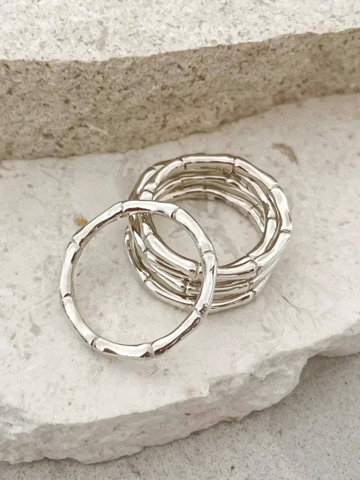 sterling silver bamboo look stack ring. Made for stacking. ocean safe