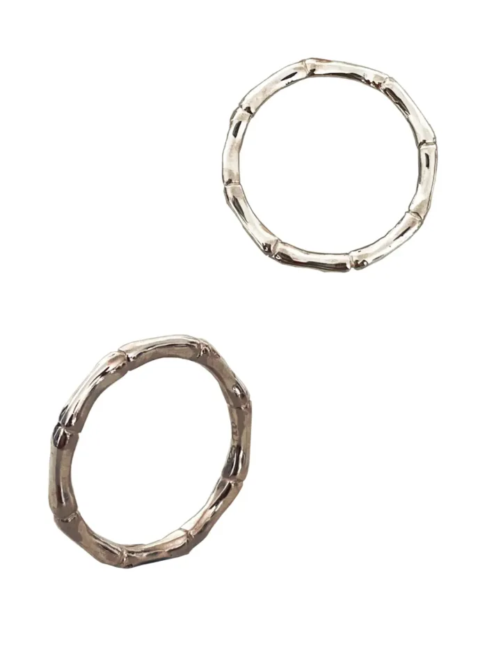 sterling silver bamboo look stack ring. Made for stacking. ocean safe