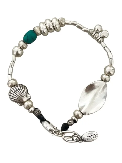 summer style silver jewellery. sterling silver bracelet made for stacking - water safe for everyday wear. A great option for a bracelet stack