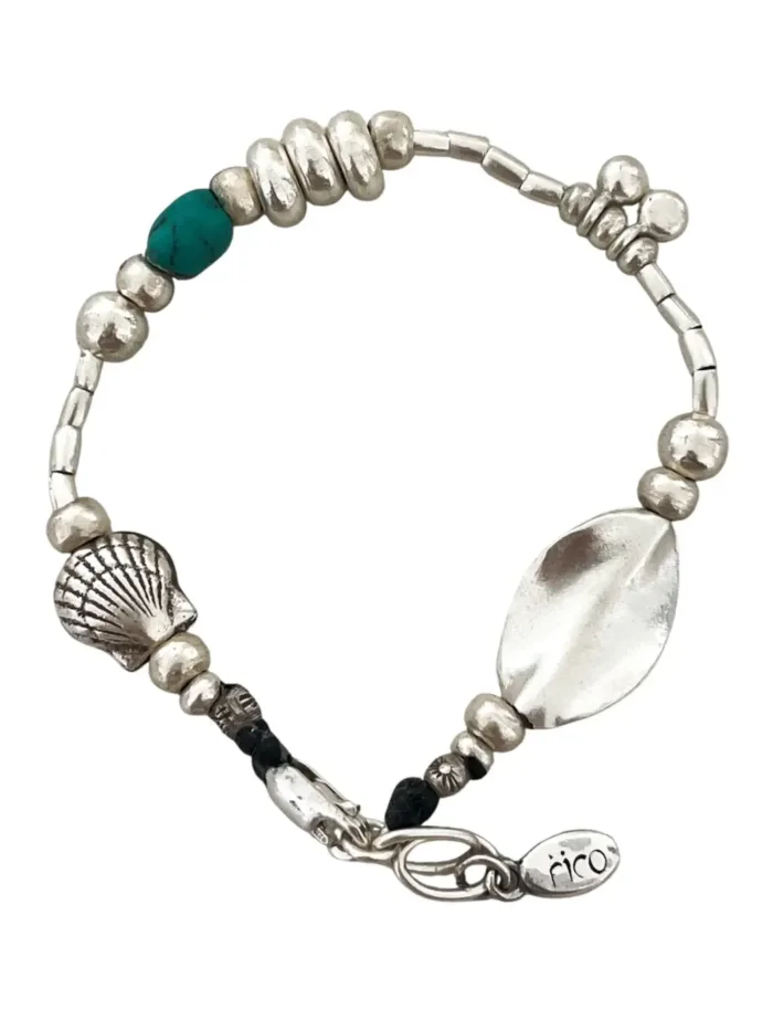 summer style silver jewellery. sterling silver bracelet made for stacking - water safe for everyday wear. A great option for a bracelet stack