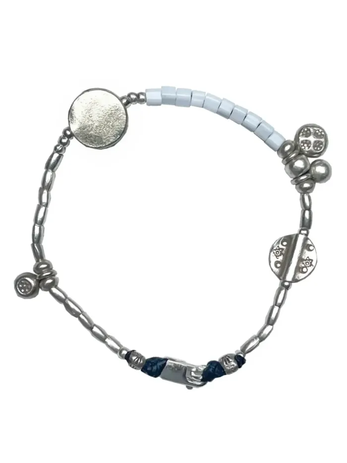 pure silver bracelet perfect two add texture to a bracelet stack. beach vibes and ocean safe. staple jewellery for everyday wear.