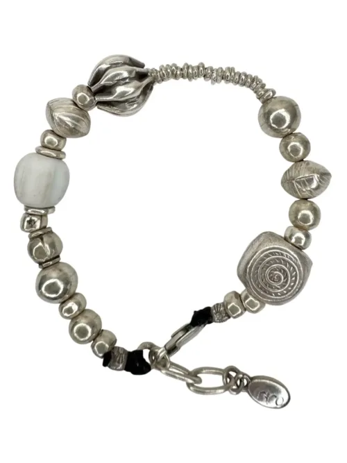 pure silver bracelet with chunky style. the perfect addition to add texture to your bracelet stack. ocean safe silver jewelry