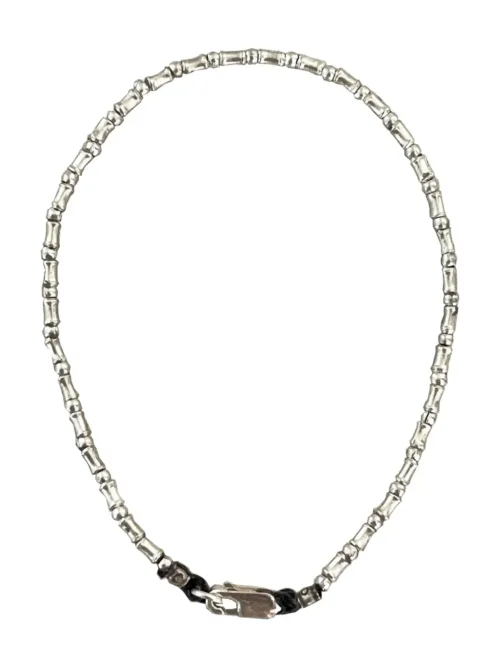 simple style pure silver anklet with bamboo like texture. made to wear everyday. Staple jewellery - ocean safe