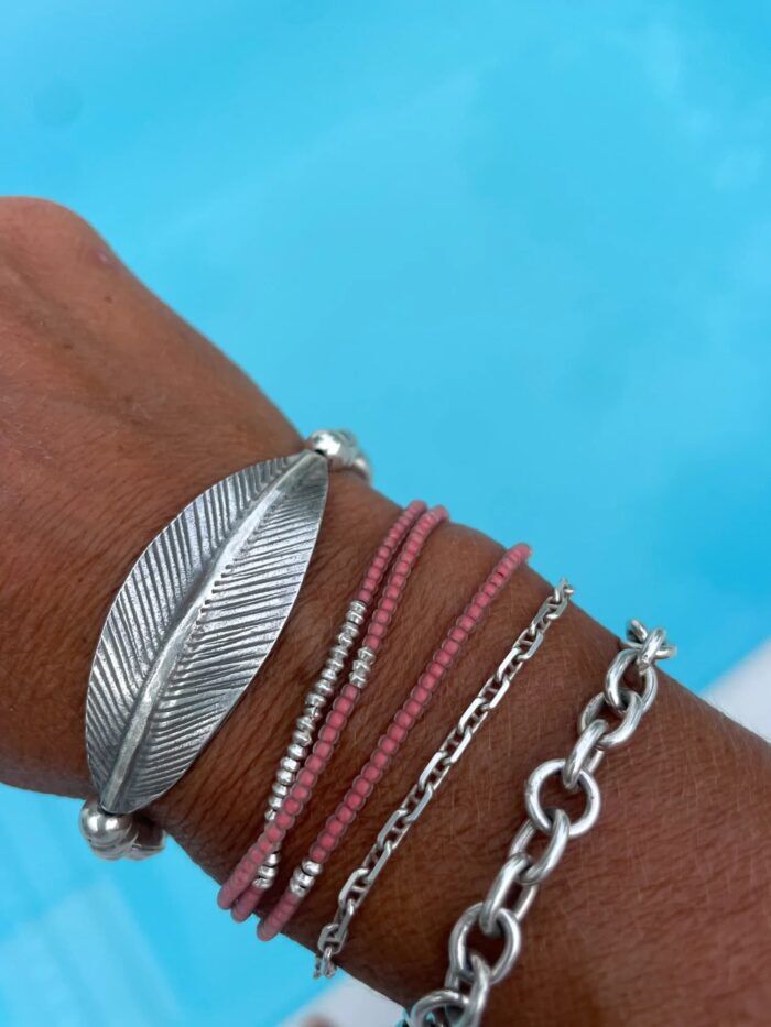 pure silver bracelet stack style. Beach inspired - resort style jewellery. Ocean safe