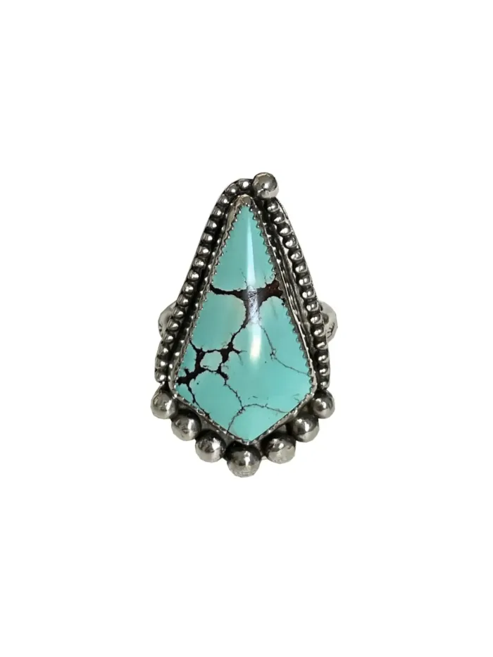 handmade sterling silver natural turquoise gemstone ring by rico designs silver jewellery. handmade in Sydney Australia