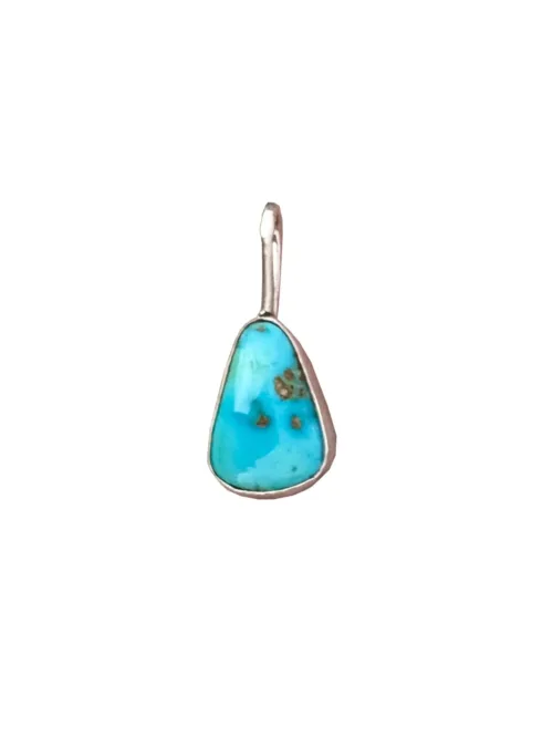 handmade sterling silver tear shape pendant with genuine turquoise. Handmade in Sydney, Australia. Ocean safe