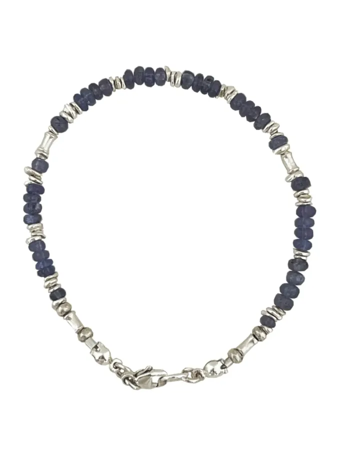 Handmade tanzanite gemstone bracelet with pure silver -hand made in Australia by Rico Designs Jewellery
