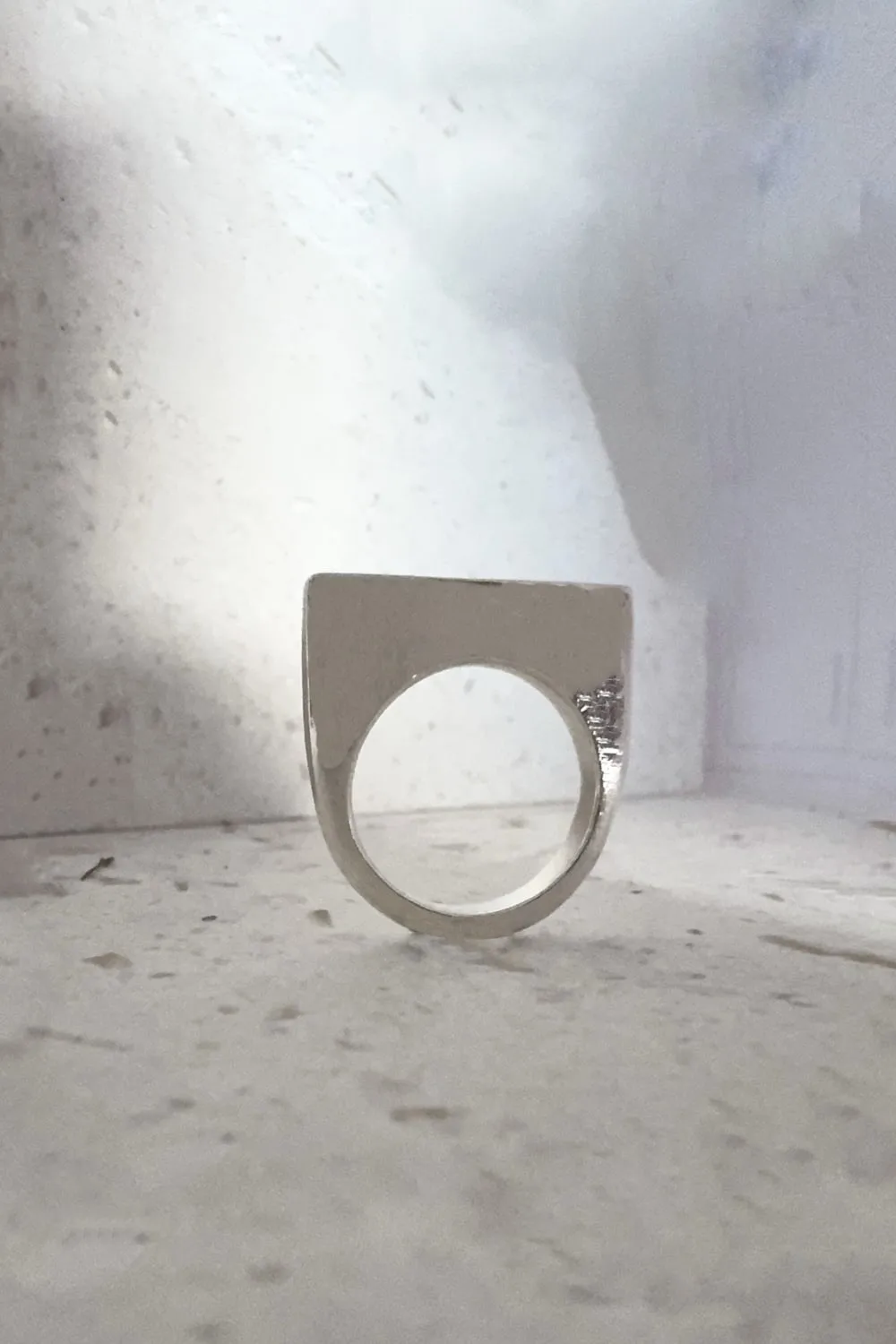solid sterling silver signet ring set. stacking ring set