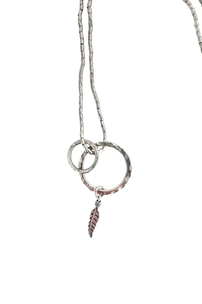 long pure silver bohemian style necklace. Handmade in Sydney Australia. Ocean safe