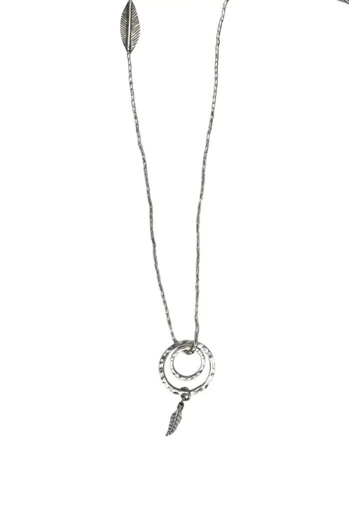 long pure silver bohemian style necklace. Handmade in Sydney Australia. Ocean safe
