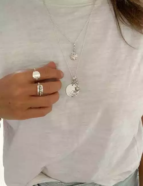 Silver Organic Disc Charm - Image 4