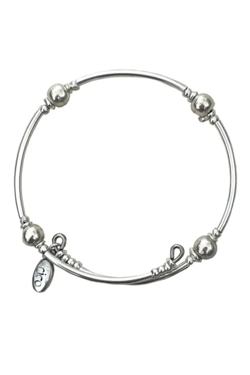 pure silver memory wrap bracelet perfect two add texture to a bracelet stack. small silver balls with sterling silver curve tubes. minimal style bracelet
