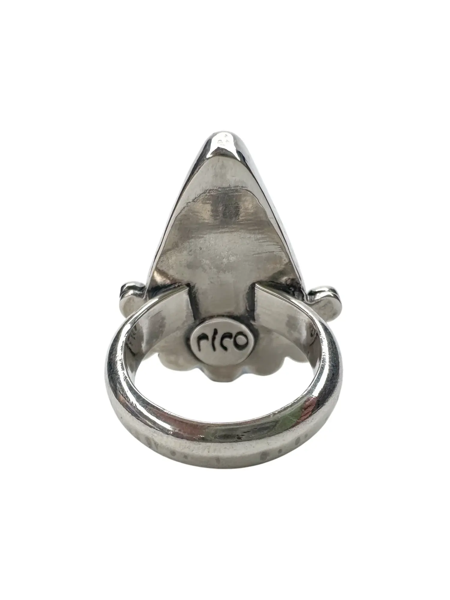 large Sonoran turquoise gemstone silver ring. handmade in Sydney Australia. A true feature ring. Bohemian style ring