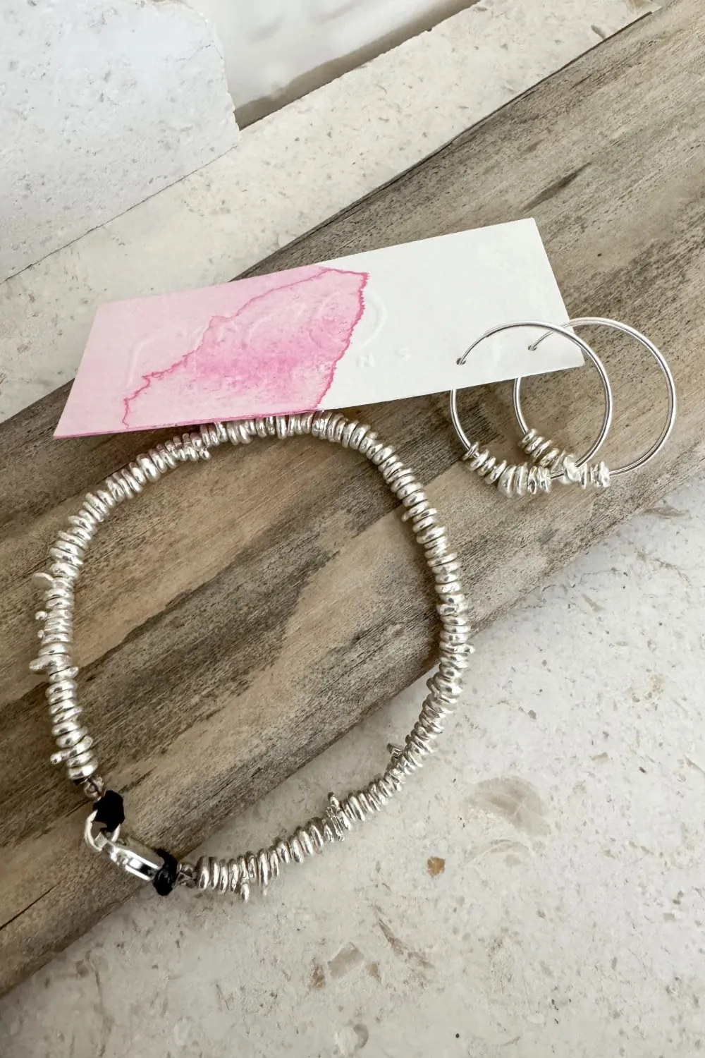 pure silver bracelet perfect two add texture to and beach bracelet stack. ocean safe