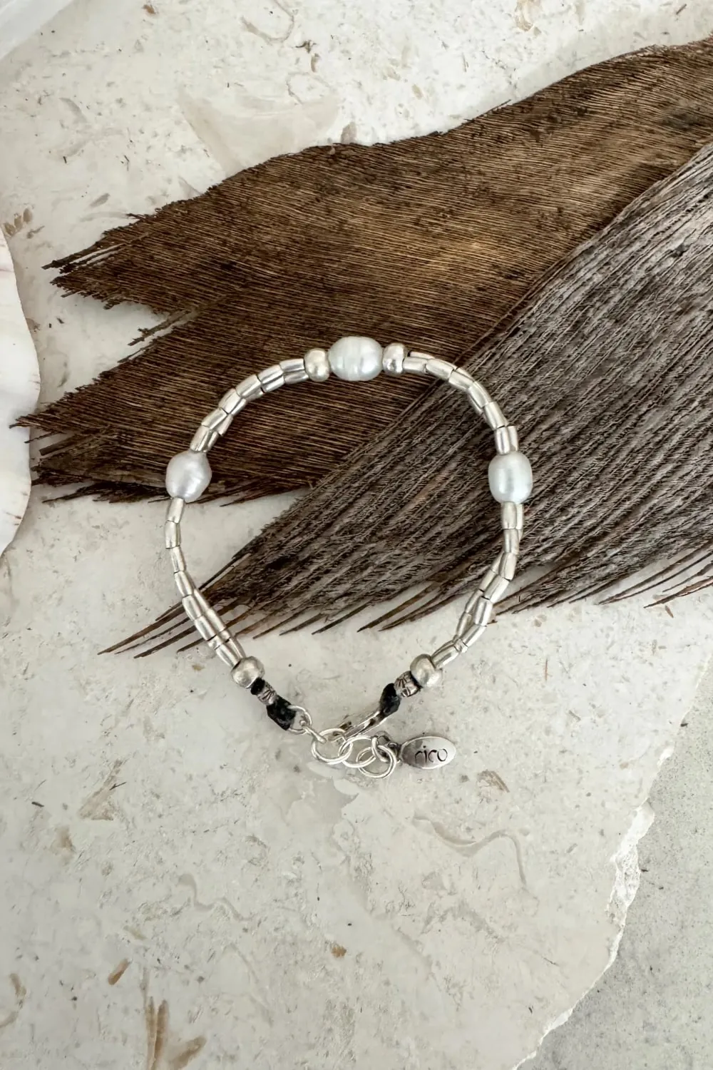 Handmade pure silver bracelet featuring freshwater pearl – ocean safe jewellery for everyday wear