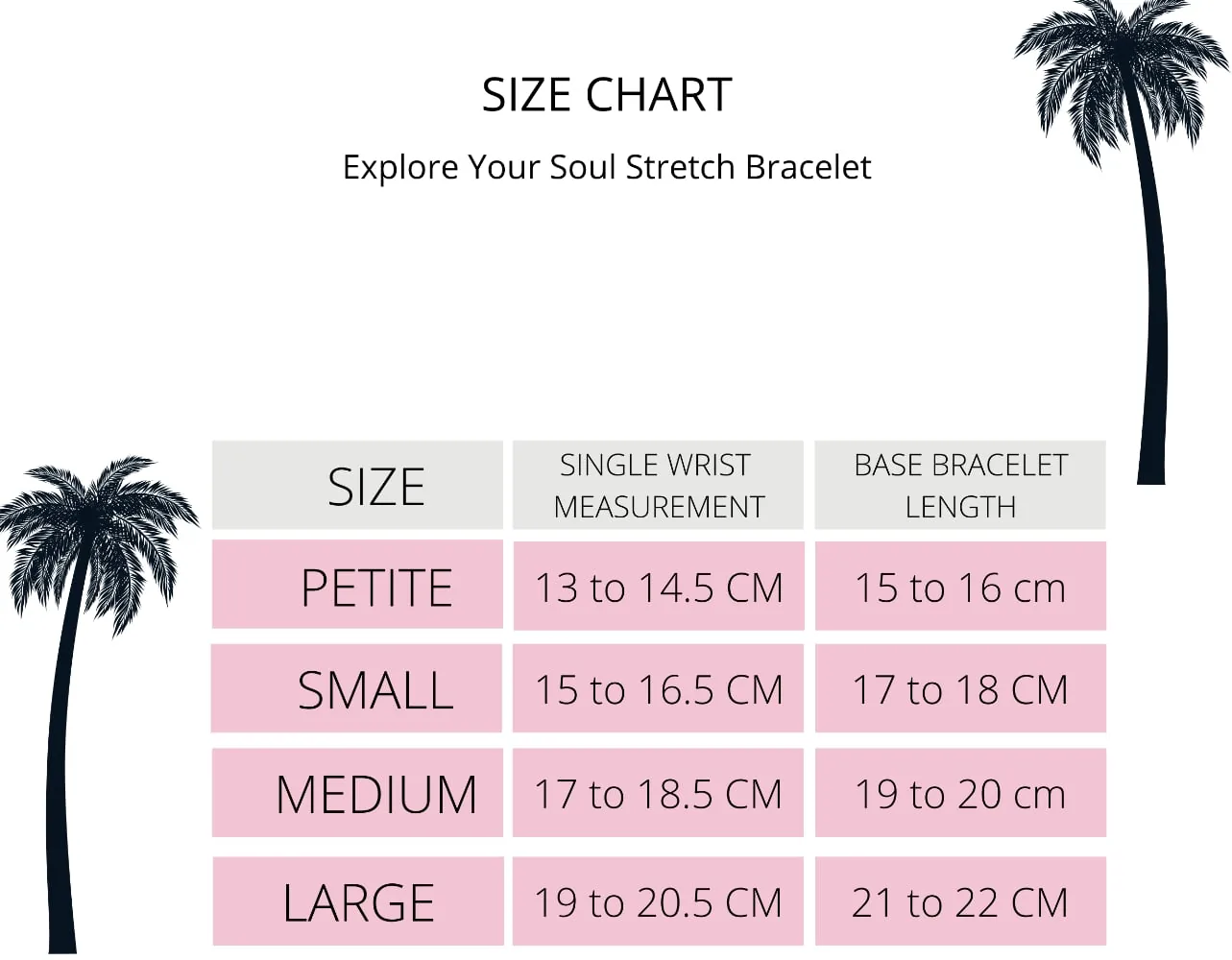 handmade silver jewellery bracelet size chart