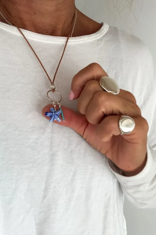 island girl beach inspired necklace with colourful starfish charm