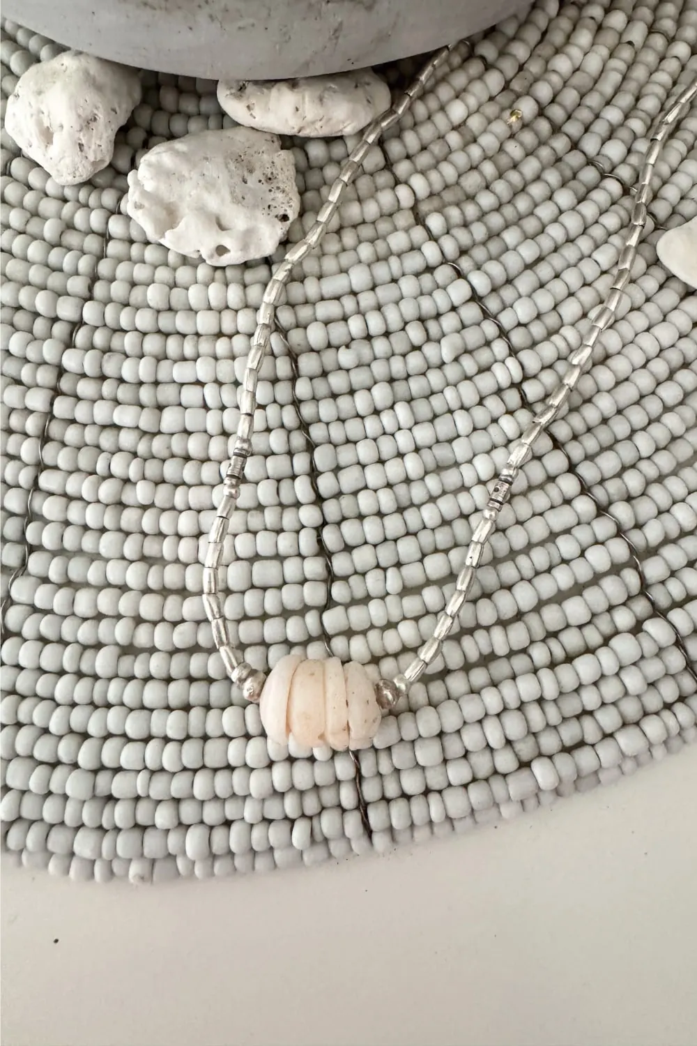 minimal island girl beach inspired necklace with natural puri shell short length necklace